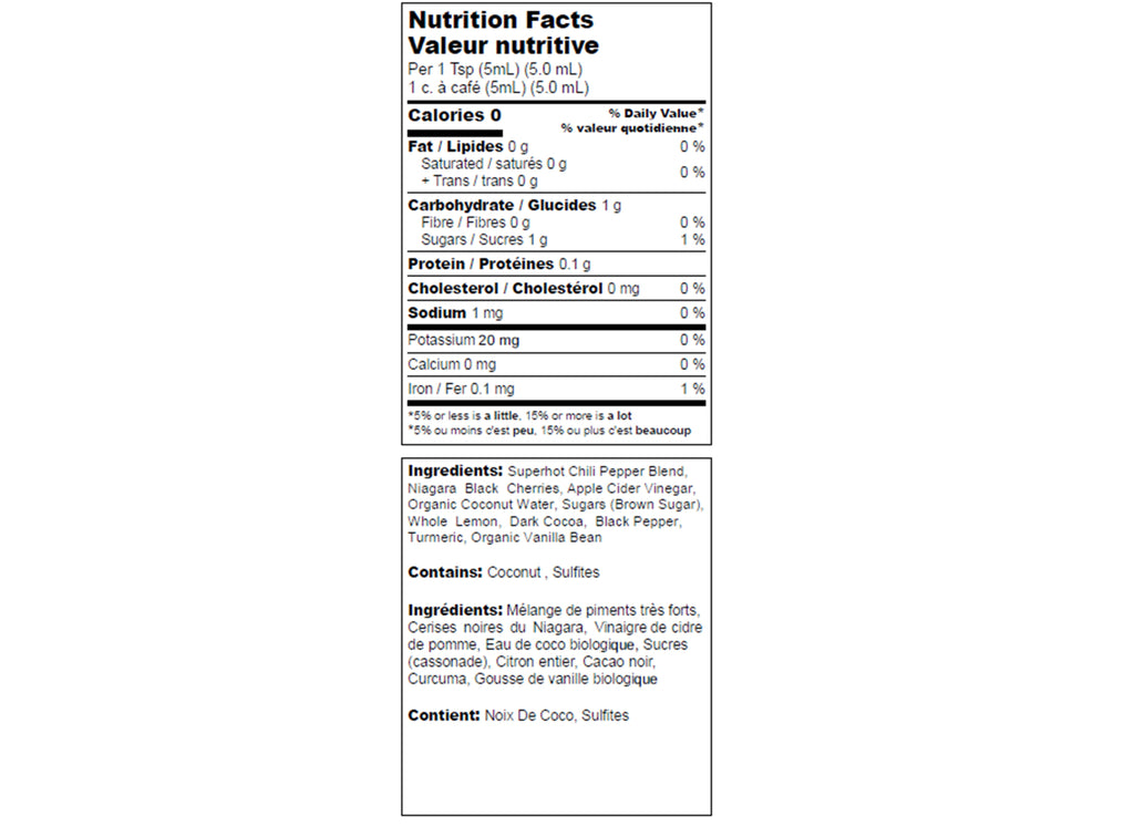 Nutrition facts label on a white background