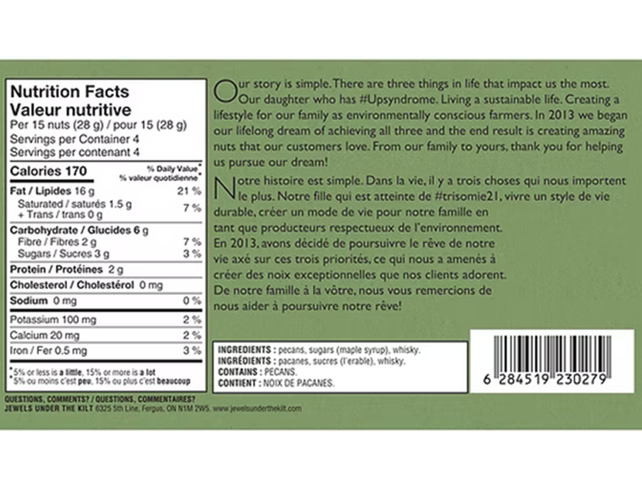 Jewels Under The Kilt snacks 60g Box Moonshine Pecan Snack