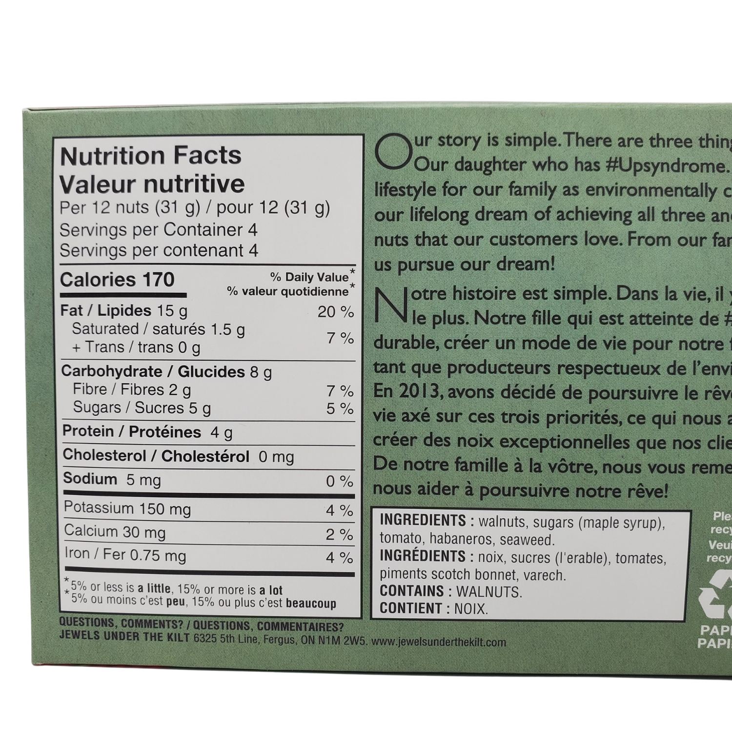 Jewels Under The Kilt snacks Spicy Caesar Walnut Snack