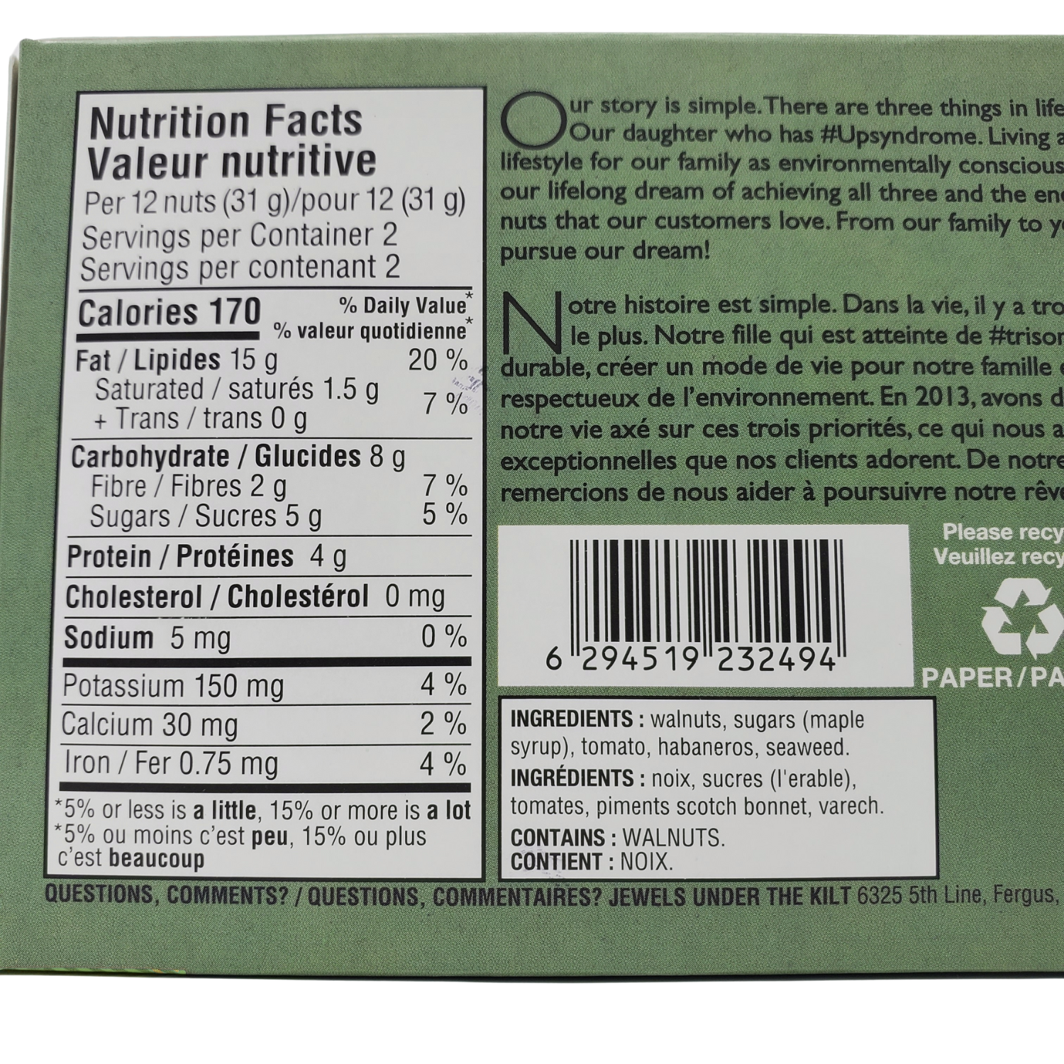 Jewels Under The Kilt snacks Spicy Caesar Walnut Snack