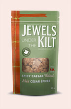 Green box with white print and picture of nuts