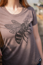 Kindred Coast Clothing small / Heather Brown Bee Tee -women's t shirt