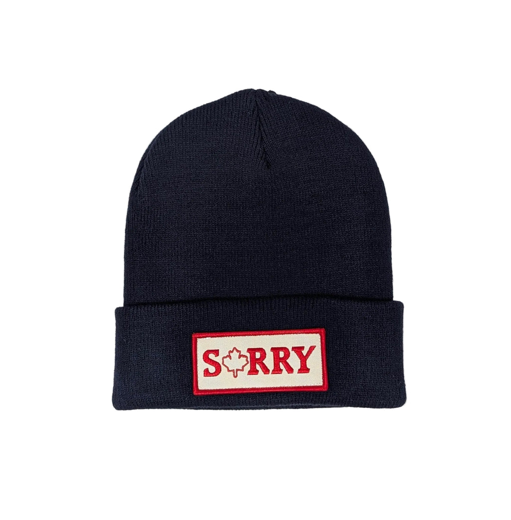 Kootenay Winter Hat Black Sorry Winter Cuffed Beanie - Canadian Made