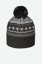 Load image into Gallery viewer, Kootenay Winter Hat Black Winter Recycled Snowflake Pom Beanie Hat
