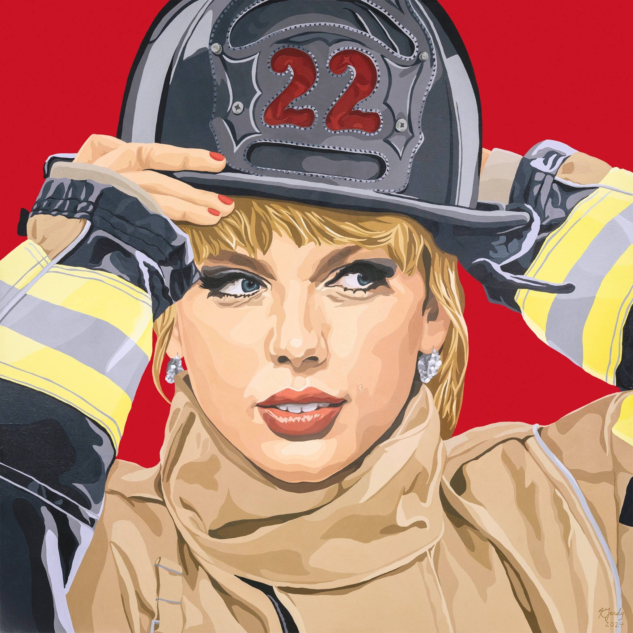 Kristin Fardy Artist 8x8 open edition Burning Red Taylor Swift art print (2 SIZES)