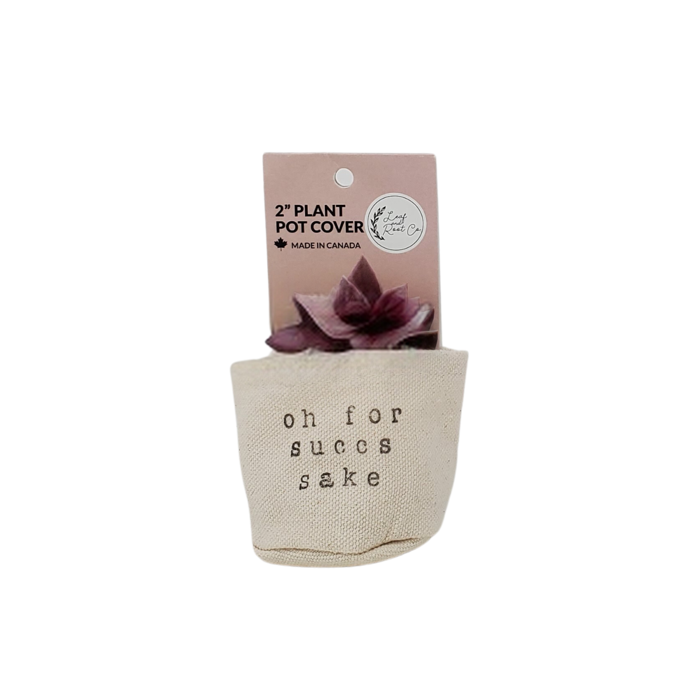 Leaf & Root pot cover 2" / oh for succs sake Canvas Plant Pot Covers