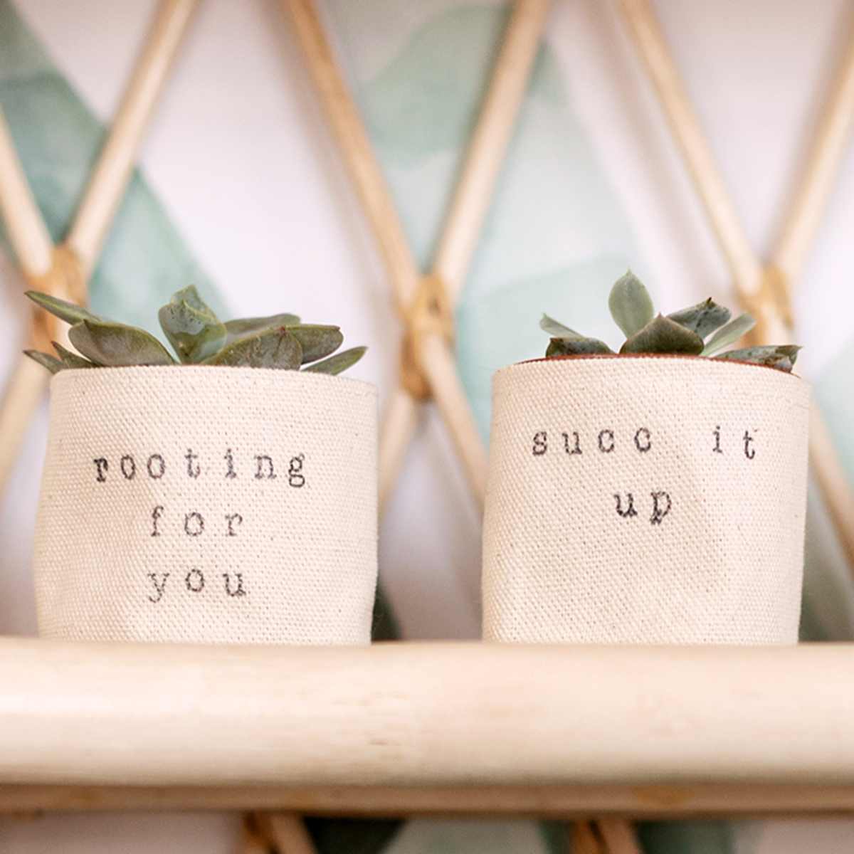 Leaf & Root pot cover 2" / rooting for you Canvas Plant Pot Covers