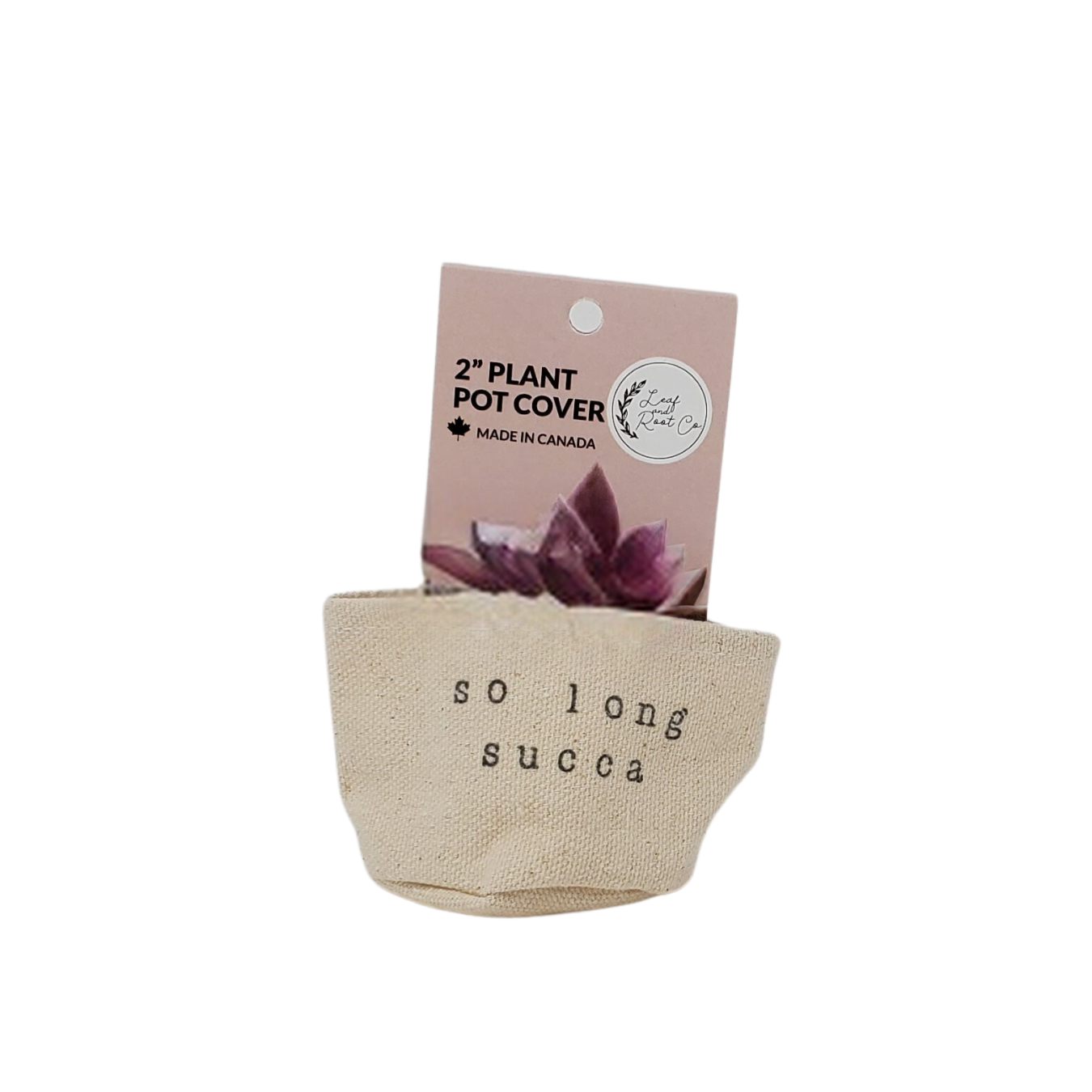 Leaf & Root pot cover 2" / so long succa Canvas Plant Pot Covers