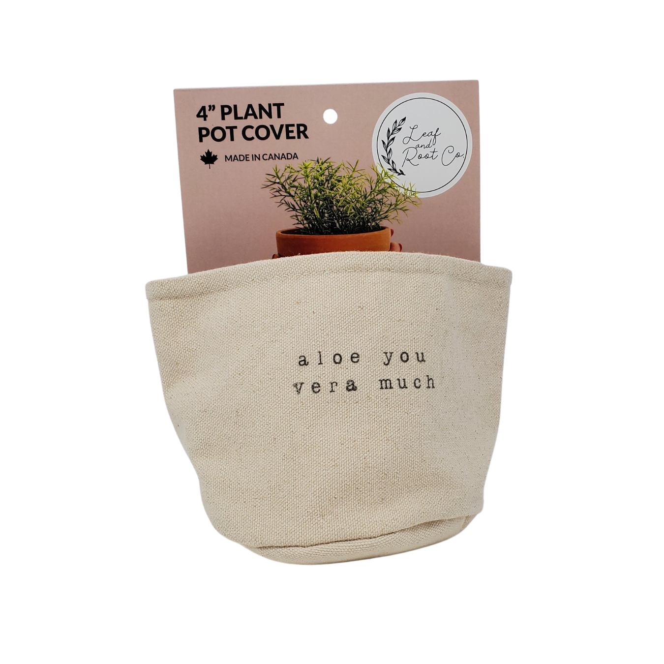 Leaf & Root pot cover 4" / aloe you very much Canvas Plant Pot Covers