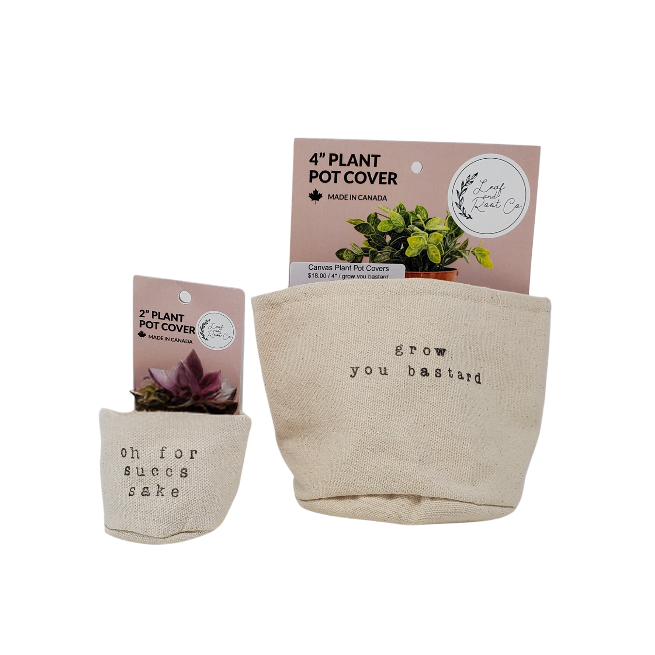 Leaf & Root pot cover Canvas Plant Pot Covers