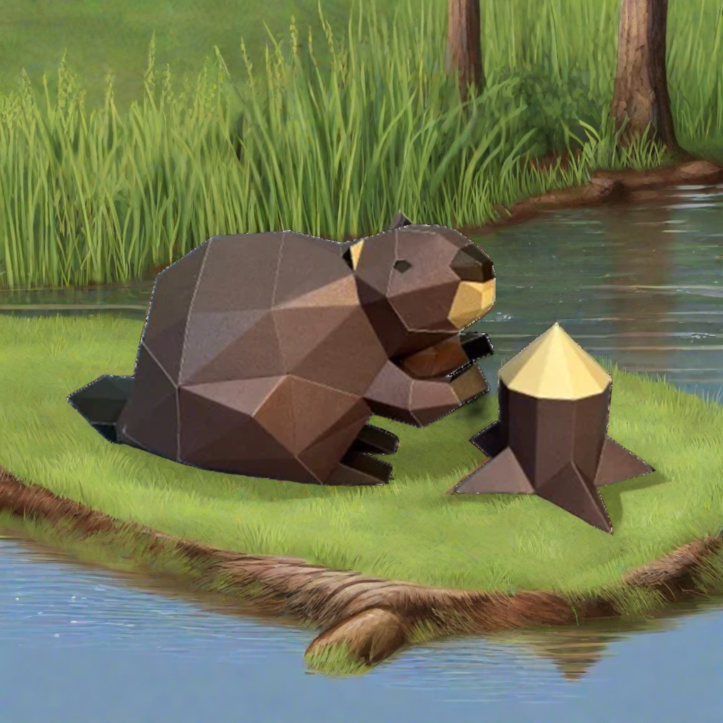 Low Poly Paper Kits origami/puzzle Beaver Origami/Puzzle Kits