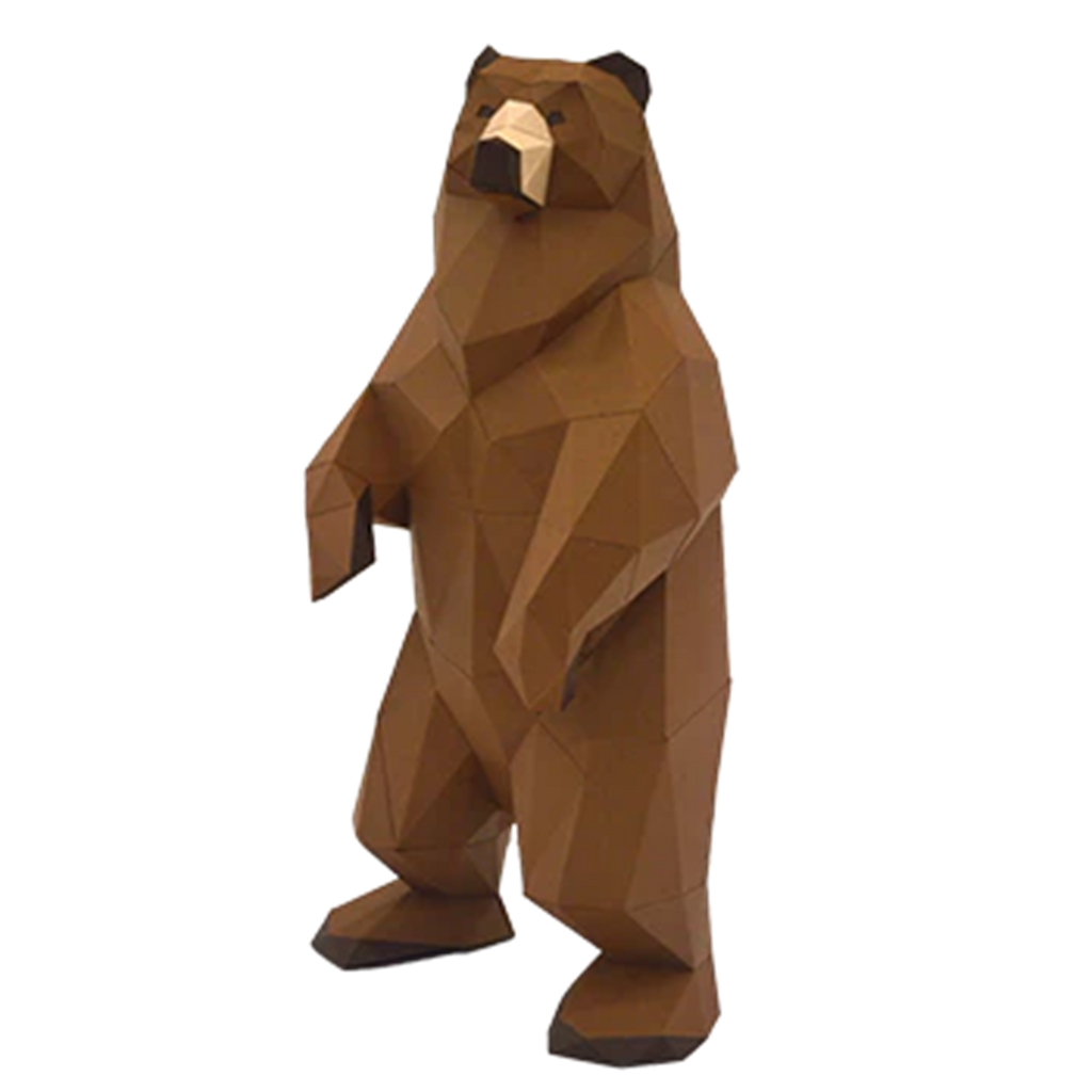 Low Poly Paper Kits origami/puzzle Brown Bear Standing Origami/Puzzle Kits