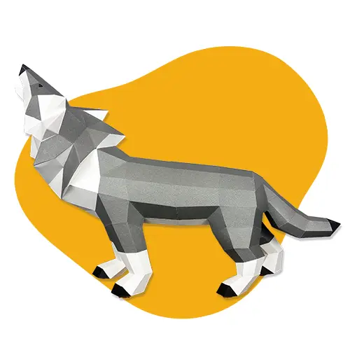 Low Poly Paper Kits origami/puzzle Wolf Howling Origami/Puzzle Kits