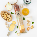 clear bag filled with dry ingredients with fresh ingredients laying around it