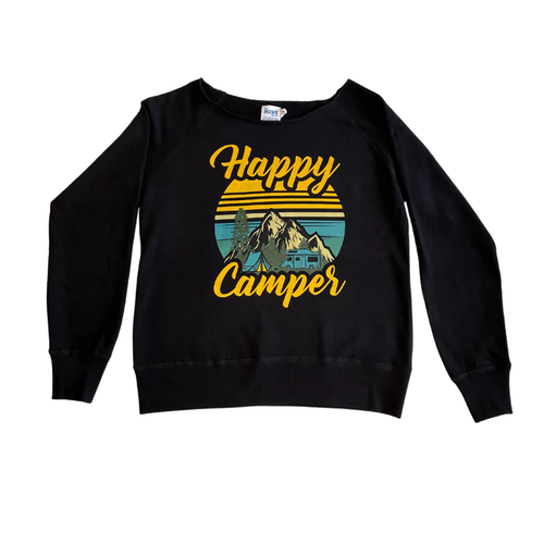 My Home Apparel Clothing 2XL Happy Camper Slouchy Sweater