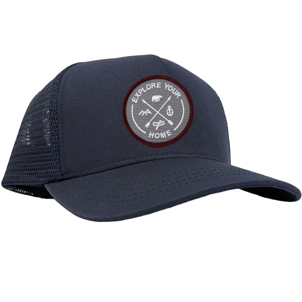My Home Apparel Hats Navy Blue Explore Your Home Trucker Hat - Made in Canada