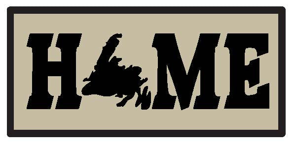 Labrador HOME Patch rectangular shape with black stitched outline and black stitched graphic