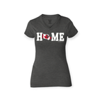 My Home Apparel T-Shirt (Graphic) - Unisex Canada HOME Flag T-Shirt. Flattering slim v-neck fit, made in Canada.