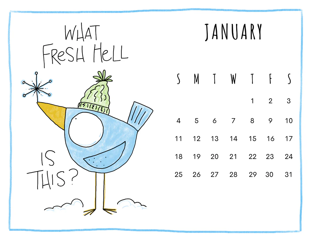 Out on a Whim greeting card 2026 Calendar