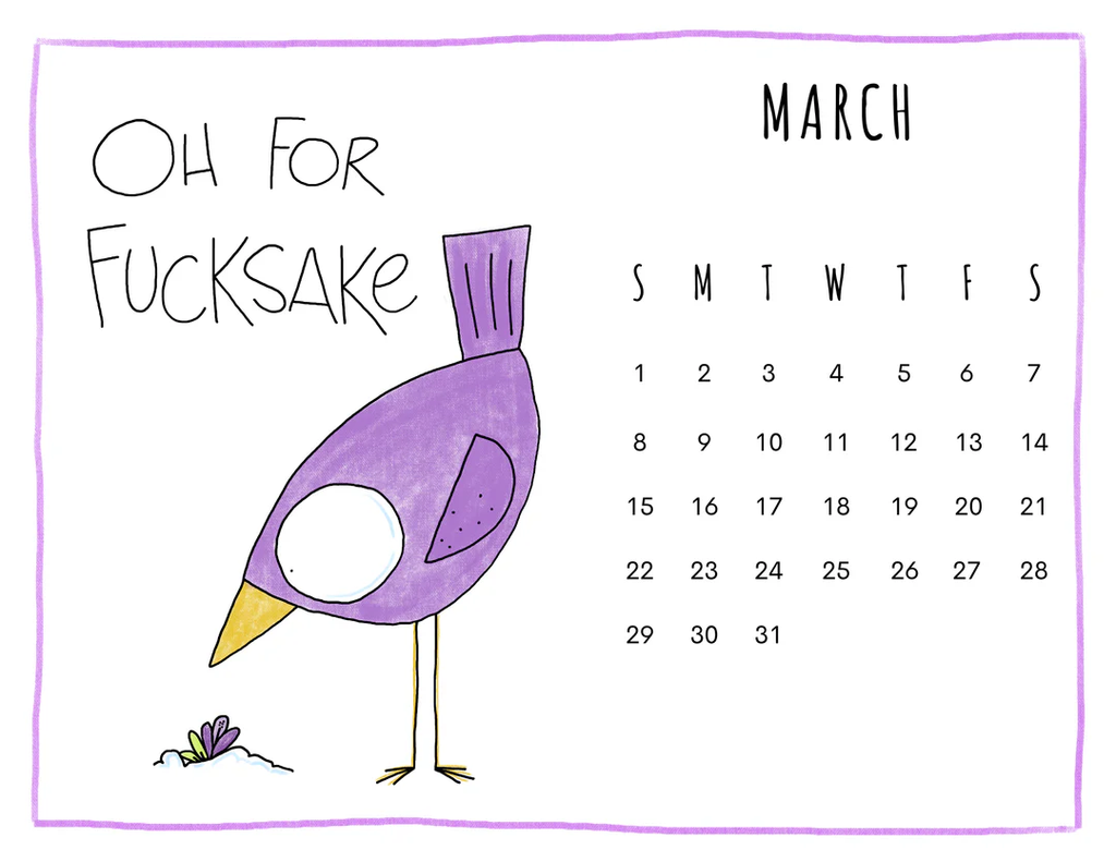 Out on a Whim greeting card 2026 Calendar