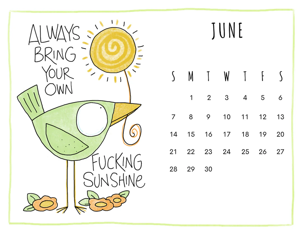 Out on a Whim greeting card 2026 Calendar