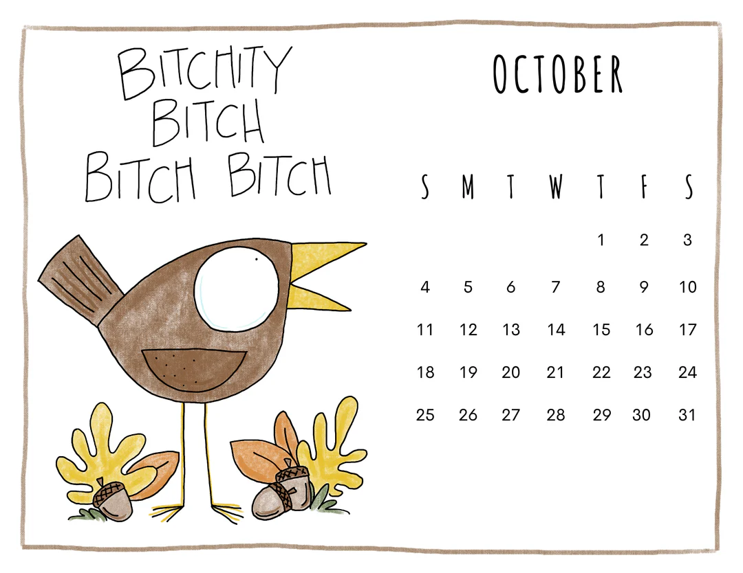 Out on a Whim greeting card 2026 Calendar