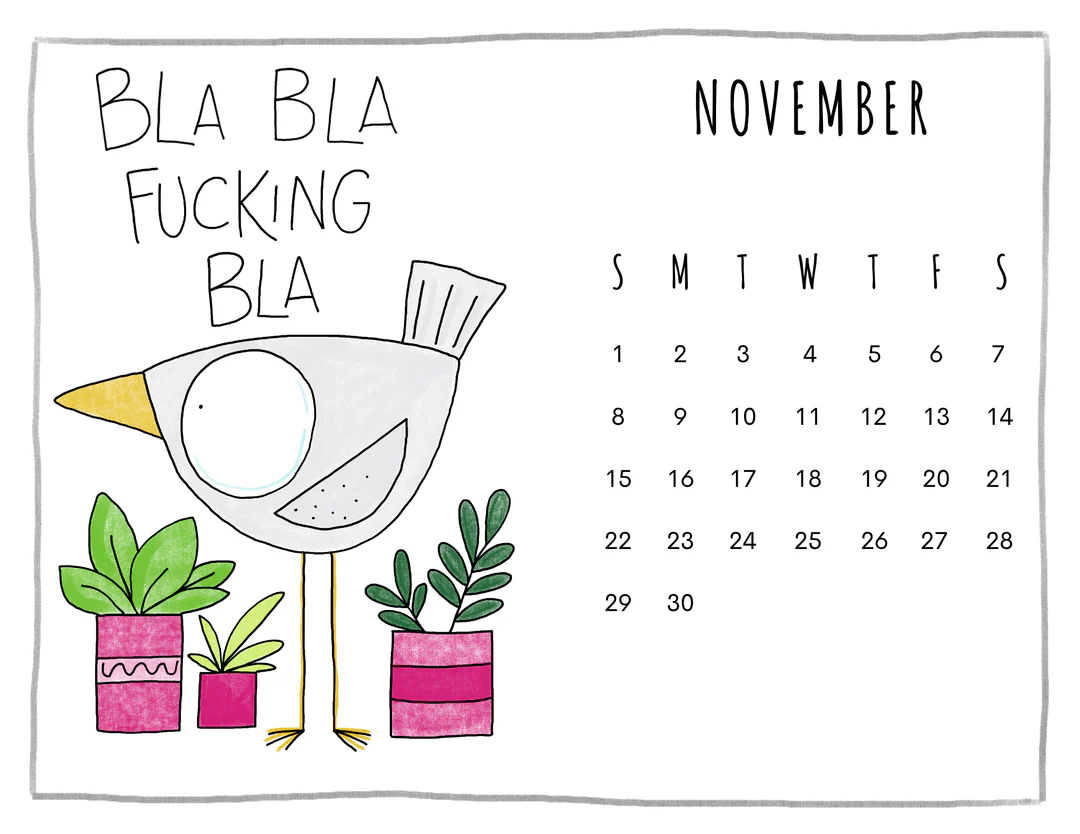 Out on a Whim greeting card 2026 Calendar