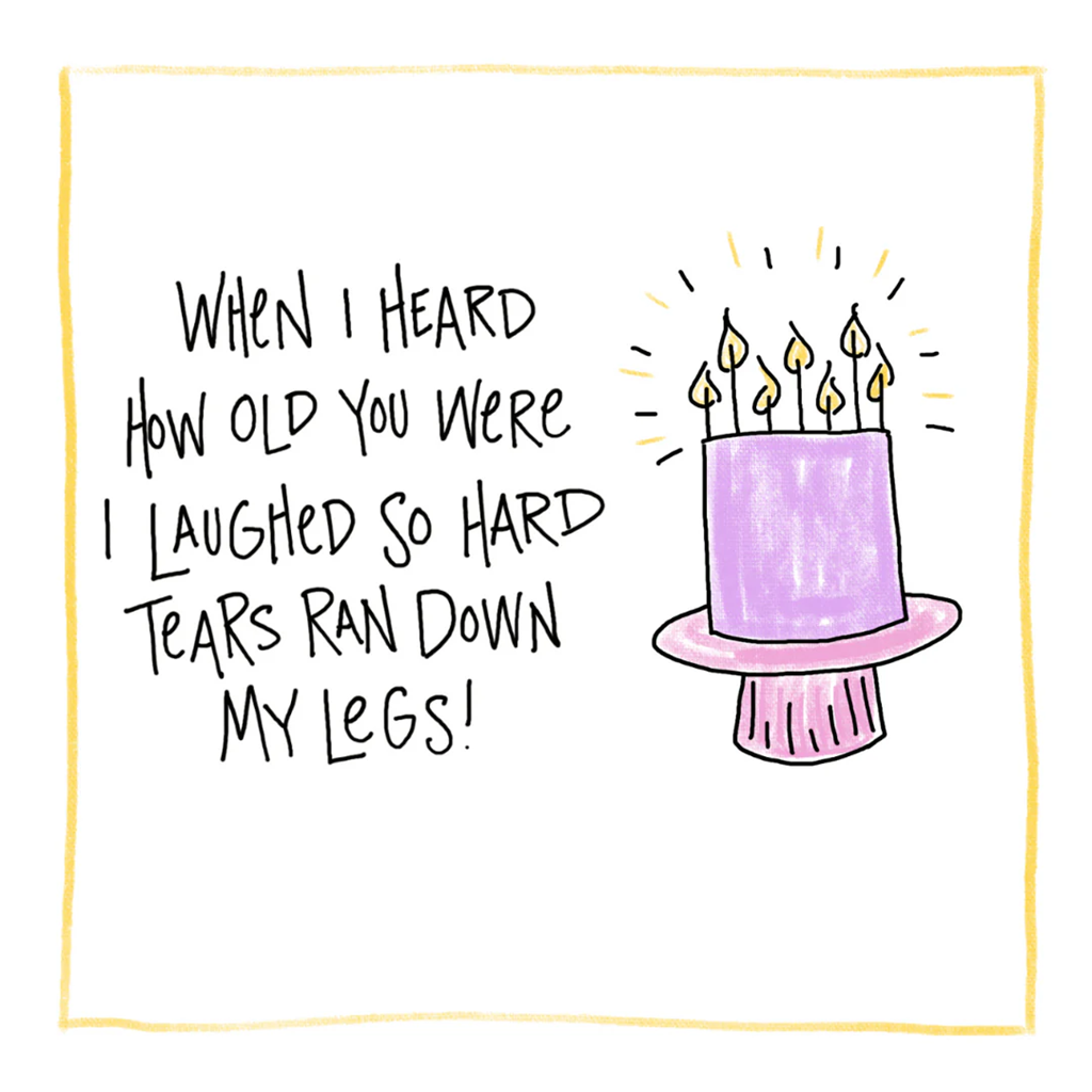 greeting card Card casual print and a pink birthday cake and candles