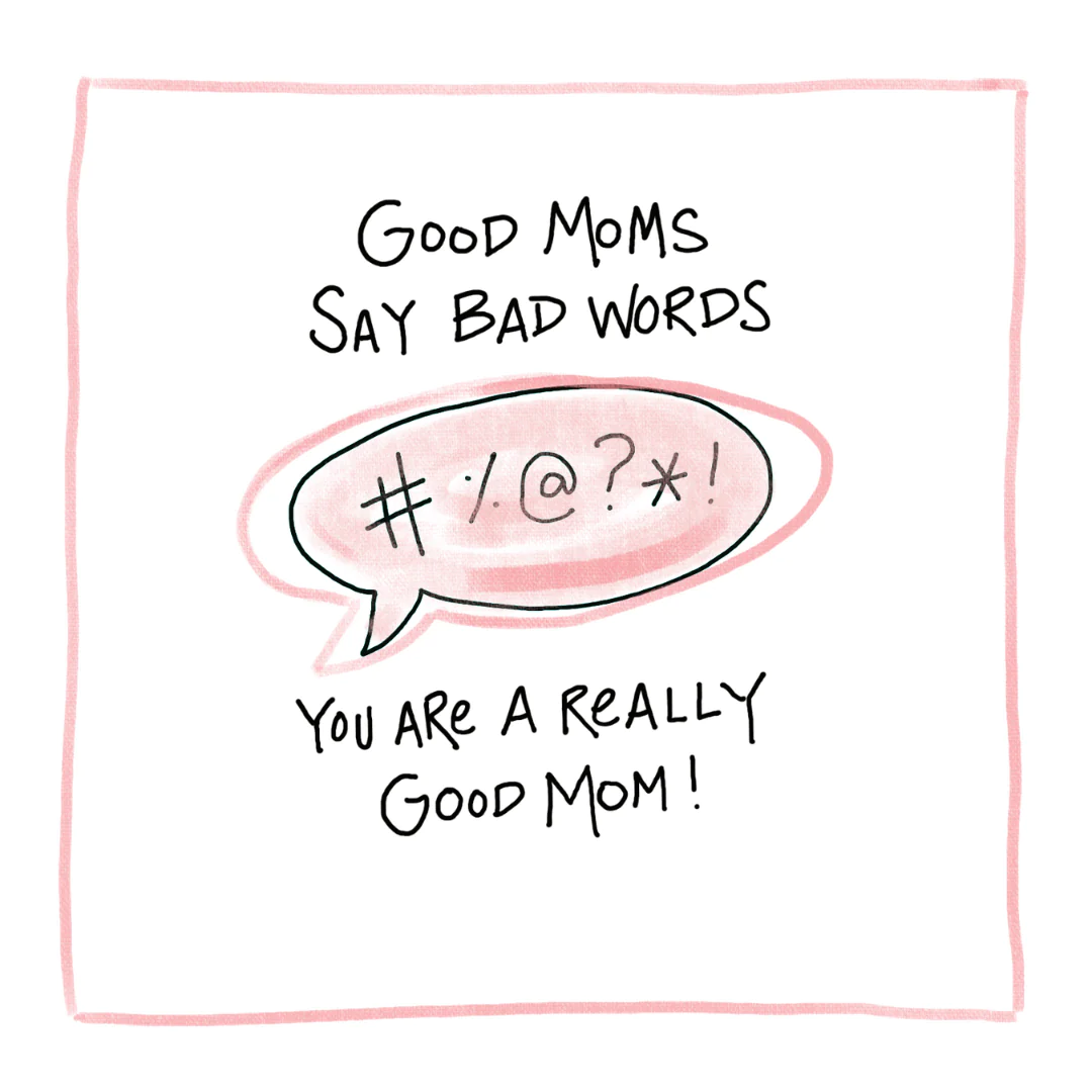 greeting card with casual print and speech bubble coloured pink 
