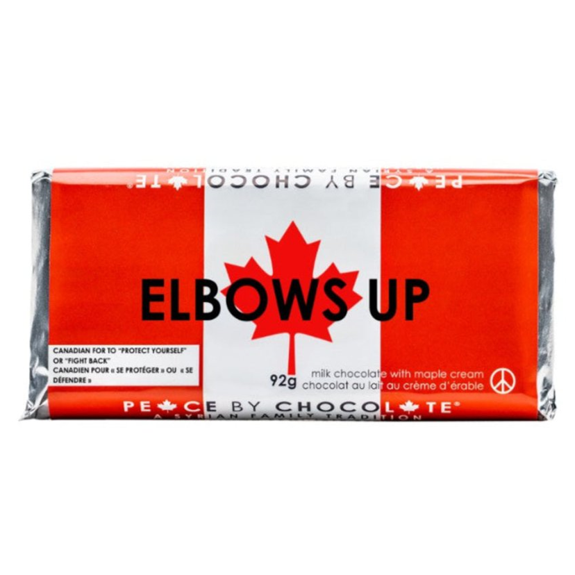 Peace by Chocolate Pantry Elbows Up milk chocolate with maple cream