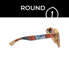 Load image into Gallery viewer, Side view of wooden sunglasses on white background
