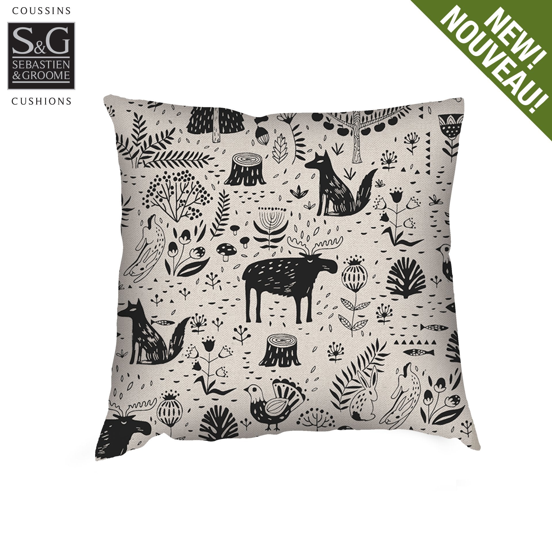Sebastien & Groome Living/Rec-Room Dyre Print / 45.7cm x 45.7cm Decorative Accent Cushions