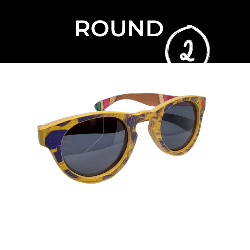 SKRP Glasses Rounded / 2 round / Dark lenses Sunglasses - made from Upcycled Skateboards