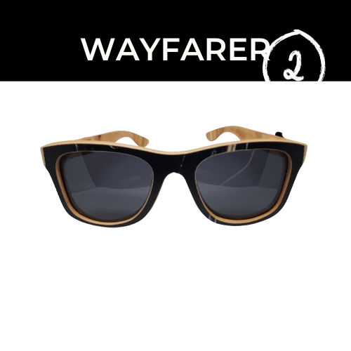 SKRP Glasses Wayfarer / 2 wayfarer / Dark lenses Sunglasses - made from Upcycled Skateboards