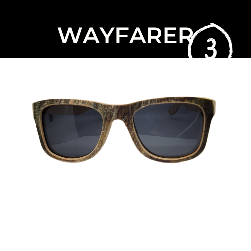 SKRP Glasses Wayfarer / 3 wayfarer / Dark lenses Sunglasses - made from Upcycled Skateboards