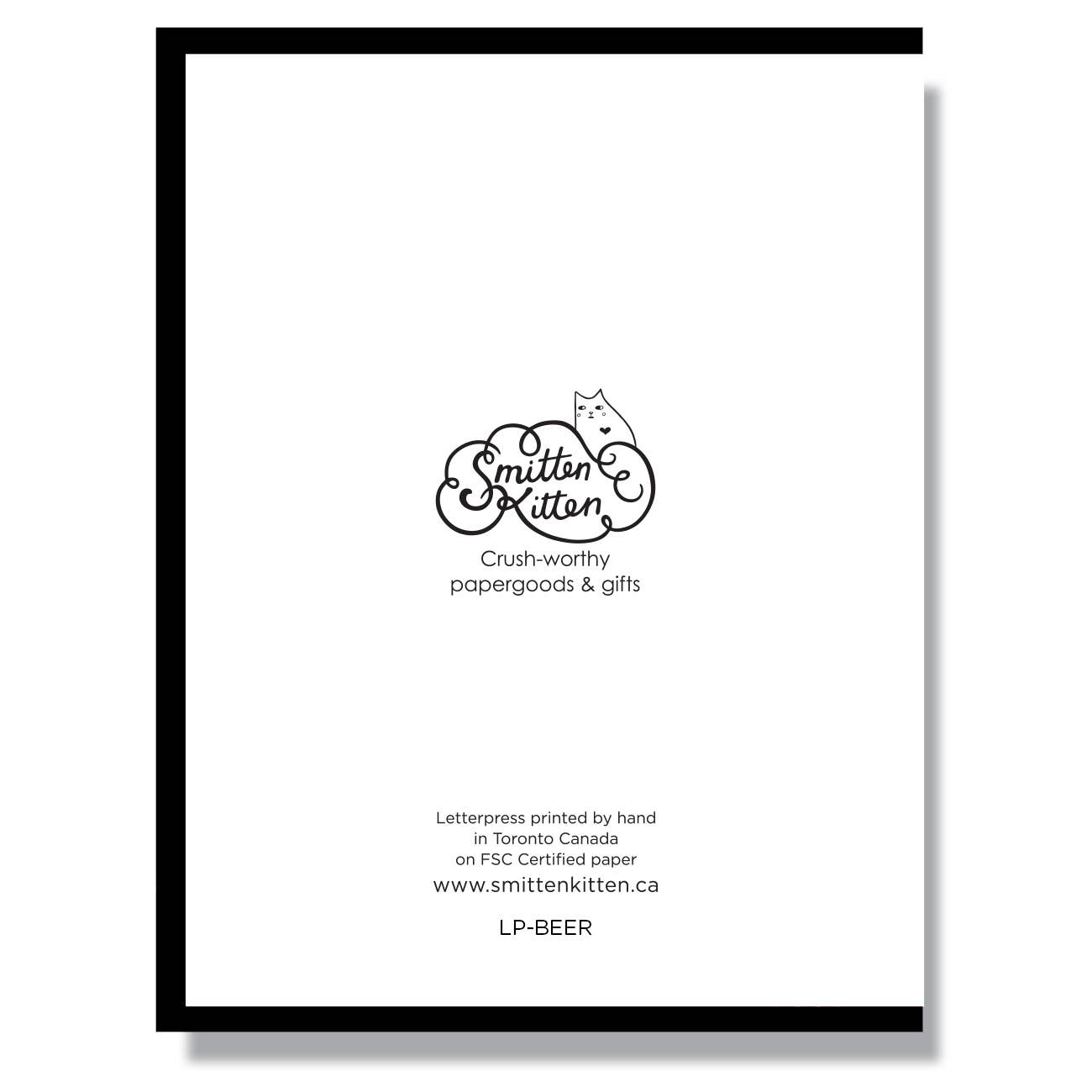 back of card is white with red print