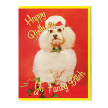 Load image into Gallery viewer, red card with white standard poodle with gold print
