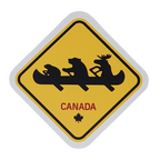 Sticker You magnet Canada Animals in Canoe Fun Vinyl Canadian Made Refrigerator Magnets
