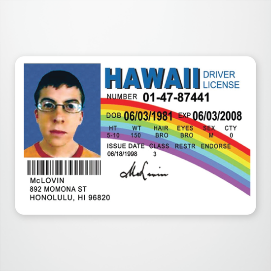 Sticker You sticker Fake ID McLovin Fun Vinyl Stickers By Sticker You