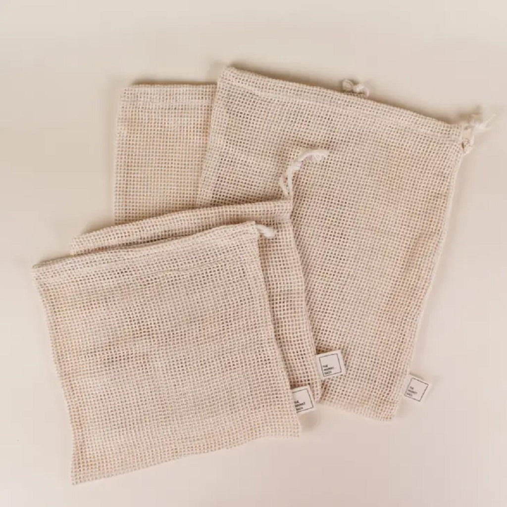The Market Bags produce bag mesh Organic Cotton Mesh Produce Bag Set