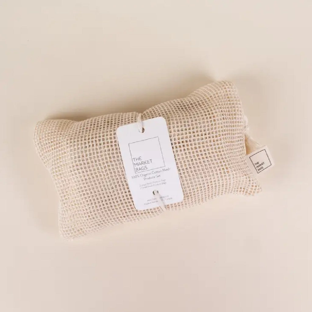 The Market Bags produce bag Organic Cotton Mesh Produce Bag Set