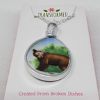 Transformed jewellery Bear Upcycled Broken China Necklaces