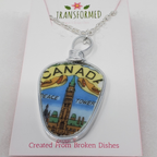 Transformed jewellery Canada Peace Tower Upcycled Broken China Necklaces