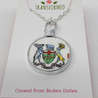 Transformed jewellery Coat of Arms Upcycled Broken China Necklaces