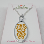 Transformed jewellery Corelle Golden Butterfly Upcycled Broken China Necklaces