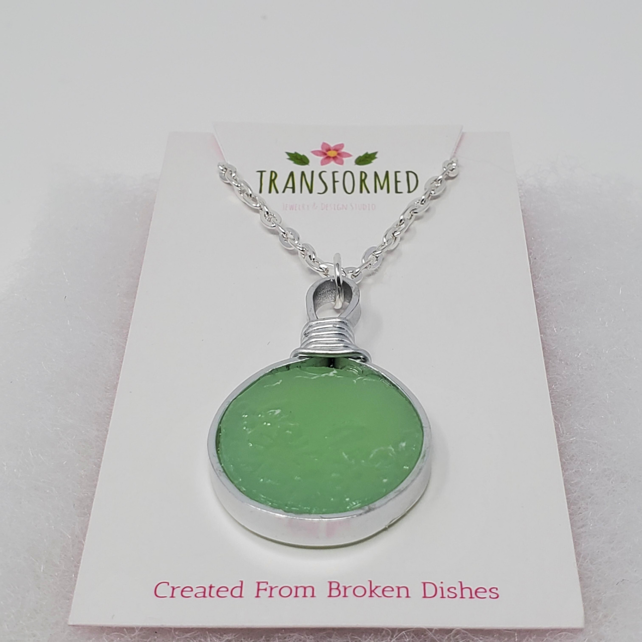 Transformed jewellery Jadeite Alice Upcycled Broken China Necklaces