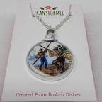 Transformed jewellery Log Roller Upcycled Broken China Necklaces