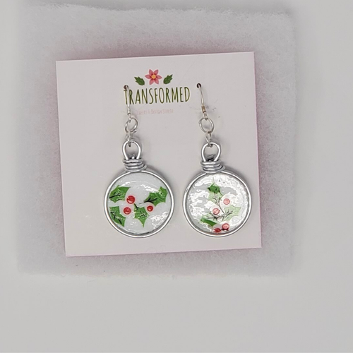 Transformed jewellery Upcycled Broken China Earrings