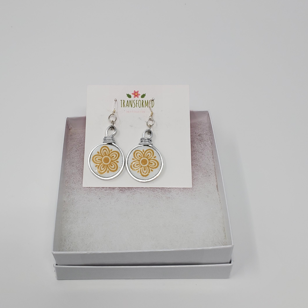 Transformed jewellery Upcycled Broken China Earrings