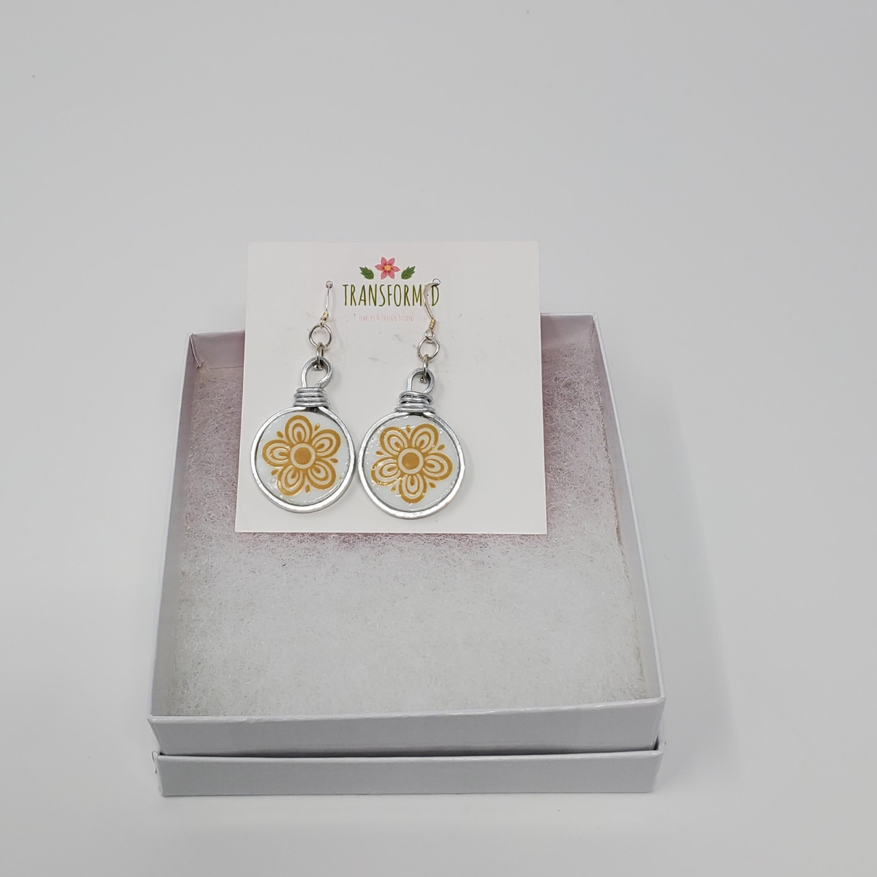 Transformed jewellery Upcycled Broken China Earrings